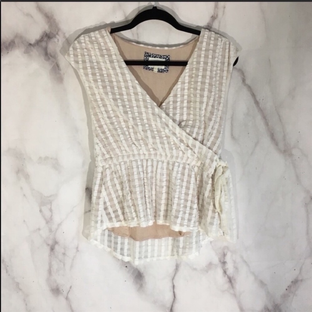Anthropologie deletta womens wrap style blouse women’s size small